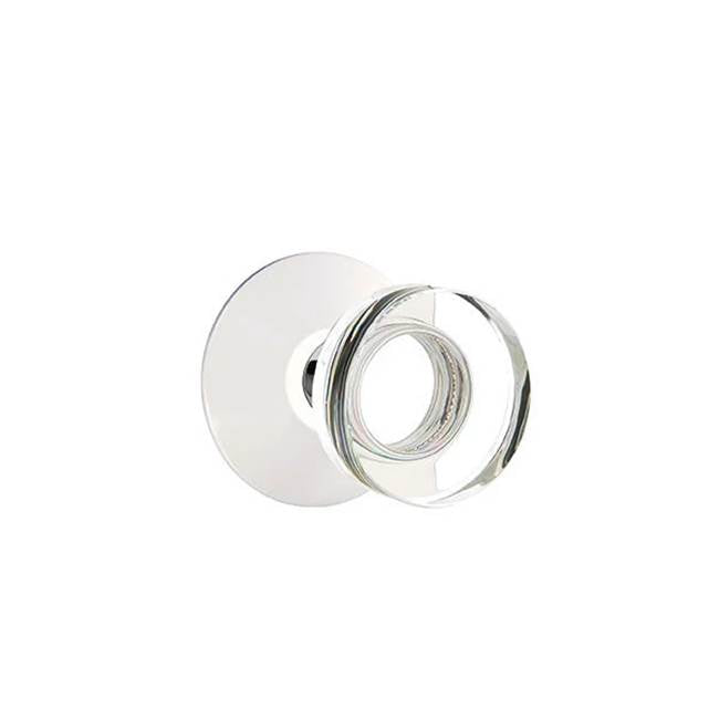 Emtek - Privacy, Modern Rosette, Modern Disc Crystal Knob, US26 - Polished Chrome