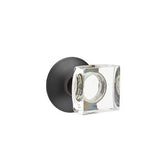 Emtek - Passage, Modern Rosette, Modern Square Crystal Knob, US19 - Flat Black