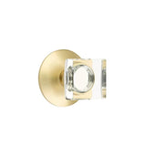 Emtek - Passage, Modern Rosette, Modern Square Crystal Knob, US4 - Satin Brass