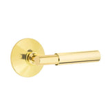 Emtek - Passage, Modern Rosette, Myles Lever, RH, US3NL - Unlacquered Brass