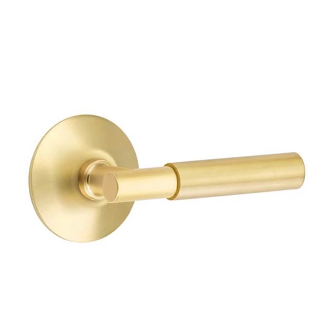 Emtek - Privacy, Modern Rosette, Myles Lever, RH, US4 - Satin Brass