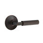 Emtek - Passage, Modern Rosette US10B, L-Square Stem US10B, Faceted Handle US10B RH - Oil Rubbed Bronze