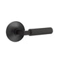 Emtek - Select Passage, Modern Rosette US19, L-Square Stem US19, Straight Knurled Handle US19 LH - Flat Black