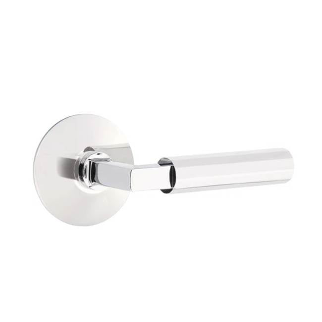 Emtek - Passage, Modern Rosette US26, L-Square Stem US26, Faceted Handle US26 LH - Polished Chrome