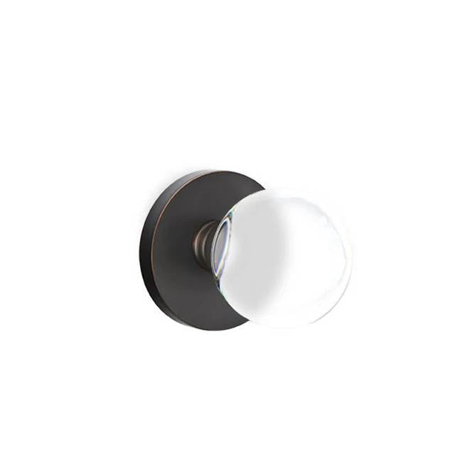 Emtek - Privacy, Disk Rosette, Bristol Crystal Knob, US10B - Oil Rubbed Bronze