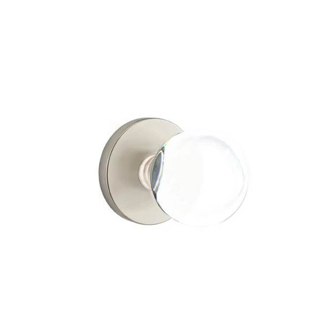 Emtek - Passage, Disk Rosette, Bristol Crystal Knob, US15 - Satin Nickel