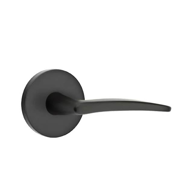 Emtek - Privacy, Disk Rosette, Poseidon Lever, RH, US19 - Flat Black