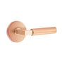 Emtek - Concealed Fastener, Select Passage, Disk Rosette SRG, L-Square Stem SRG, Smooth Handle SRG - Satin Rose Gold