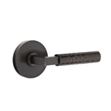 Emtek - Passage, Disc Rosette US10B, L-Square Stem US10B, Hammered Handle US10B RH - Oil Rubbed Bronze