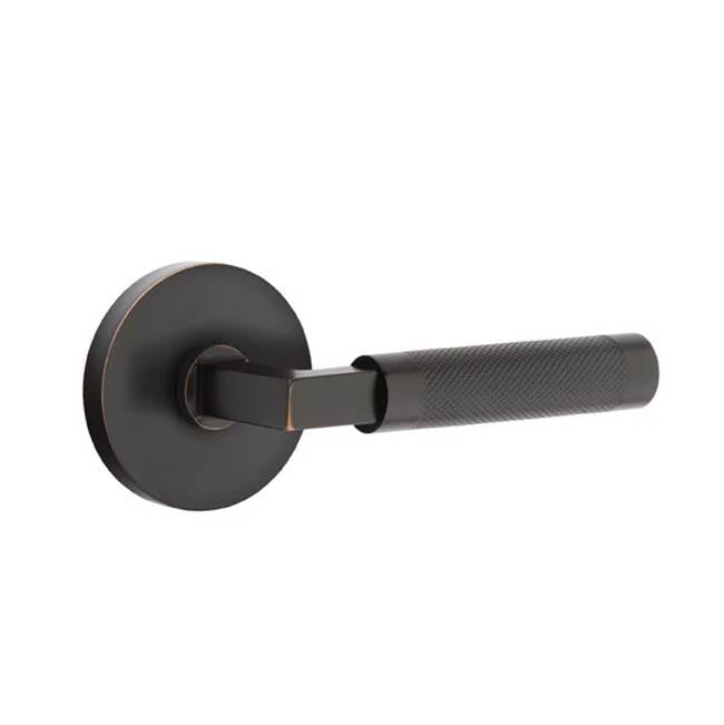 Emtek - Dummy, Disc Rosette US10B, L-Square Stem US10B, Knurled Handle US10B - Oil Rubbed Bronze