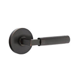 Emtek - Passage, Disc Rosette US10B, L-Square Stem US10B, Knurled Handle US10B RH - Oil Rubbed Bronze