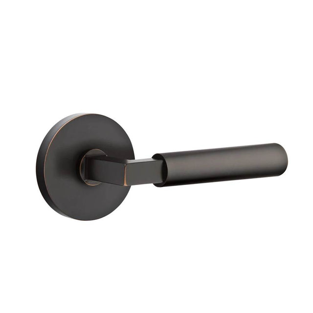 Emtek - Select Passage, Disk Rosette US10B, L-Square Stem US10B, Smooth Handle US10B LH - Oil Rubbed Bronze