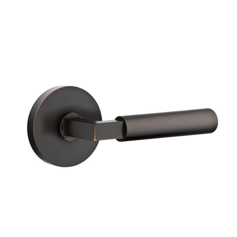 Emtek - Concealed Fastener, Select Privacy, Disk Rosette US10B, L-Square Stem US10B, Smooth Handle US10B - Oil Rubbed Bronze