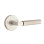 Emtek - Privacy, Disc Rosette US15, L-Square Stem US15, Knurled Handle US15 RH - Satin Nickel