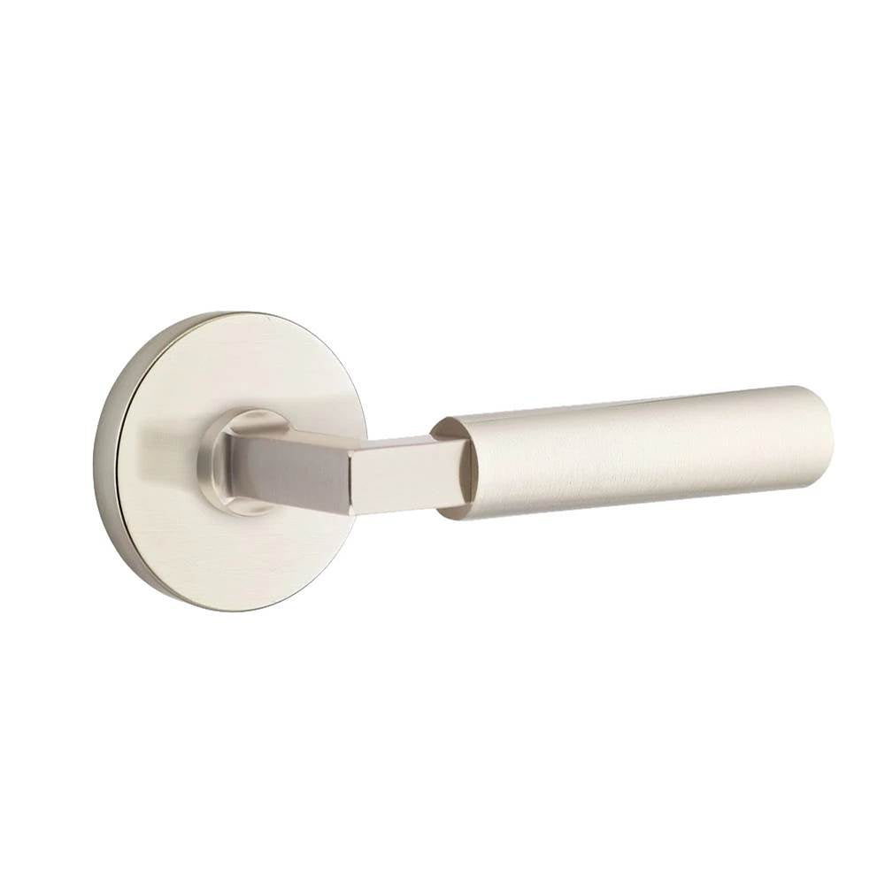 Emtek - Select Passage, Disk Rosette US15, L-Square Stem US15, Smooth Handle US15 LH - Satin Nickel
