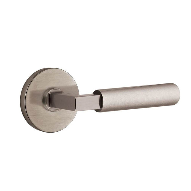 Emtek - Select Privacy, Disk Rosette US15A, L-Square Stem US15A, Smooth Handle US15A RH - Pewter