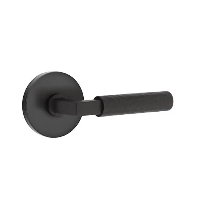 Emtek - Dummy, Disc Rosette US19, L-Square Stem US19, Hammered Handle US19 - Flat Black