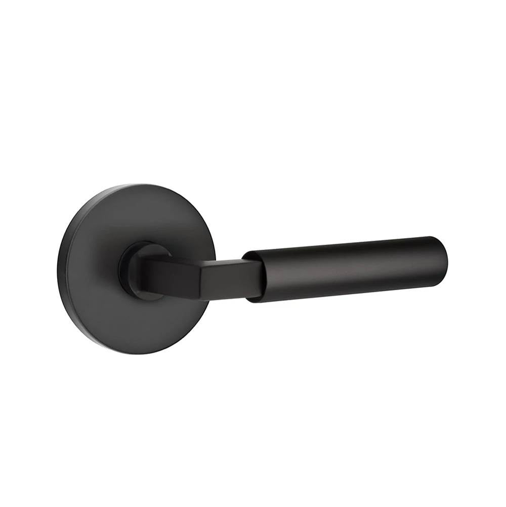 Emtek - Select Passage, Disk Rosette US19, L-Square Stem US19, Smooth Handle US19 LH - Flat Black