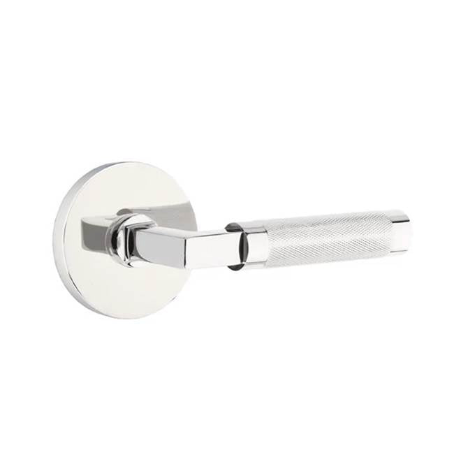 Emtek - Dummy, Disc Rosette US26, L-Square Stem US26, Knurled Handle US26 - Polished Chrome