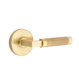 Emtek - Privacy, Disc Rosette US4, L-Square Stem US4, Knurled Handle US4 LH - Satin Brass