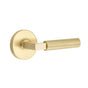 Emtek - Select Passage, Disk Rosette US4, L-Square Stem US4, Smooth Handle US4 RH - Satin Brass