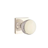 Emtek - Privacy, Square Rosette, Laurent Round Knob, US14 - Polished Nickel