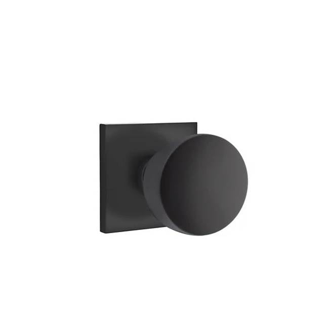 Emtek - Concealed Fastener, Passage, Square Rosette, Laurent Round Knob, US19 - Flat Black