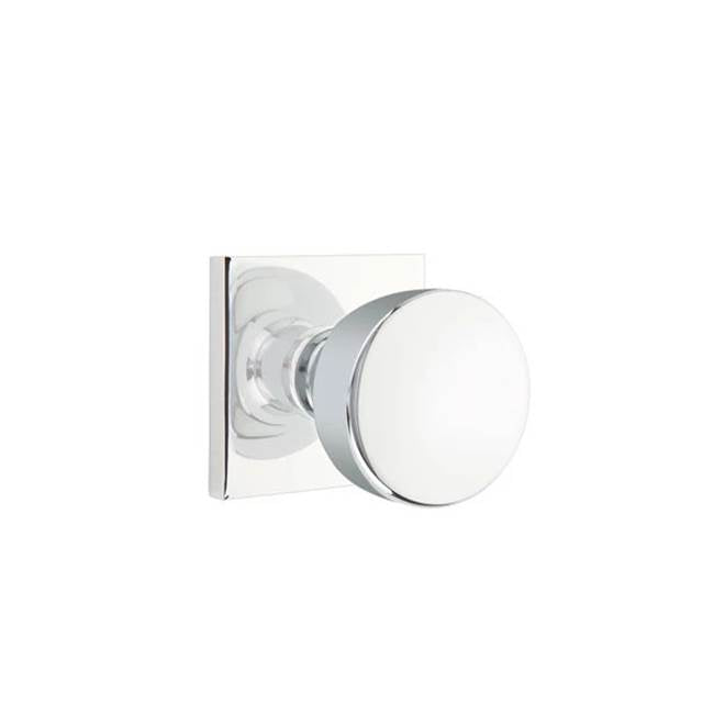 Emtek - Dummy, Square Rosette, Laurent Round Knob, US26 - Polished Chrome