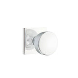 Emtek - Concealed Fastener, Privacy, Square Rosette, Laurent Round Knob, US26 - Polished Chrome