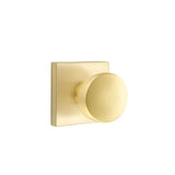 Emtek - Concealed Fastener, Privacy, Square Rosette, Laurent Round Knob, US4 - Satin Brass