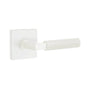 Emtek - Select Privacy, Square Rosette MW, L-Square Stem MW, Smooth Handle MW LH - Matte White
