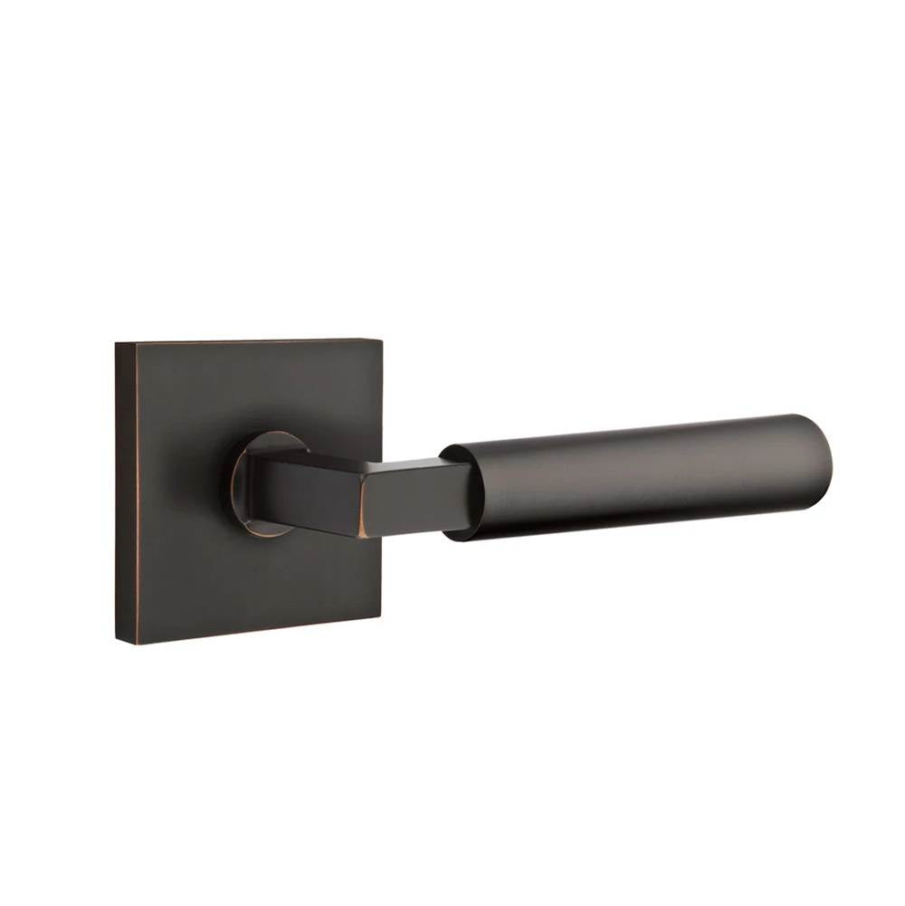 Emtek - Select Privacy, Square Rosette US10B, L-Square Stem US10B, Smooth Handle US10B RH - Oil Rubbed Bronze