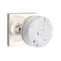 Emtek - Concealed Fastener, Select Passage, Square Rosette US14, Conical Stem US14, Light Terrazzo Knob - Polished Nickel