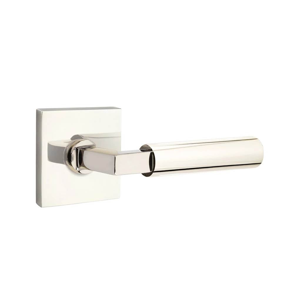 Emtek - Select Passage, Square Rosette US14, L-Square Stem US14, Smooth Handle US14 RH - Polished Nickel