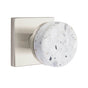 Emtek - Select Passage, Square Rosette US15, Conical Stem US15, Light Terrazzo Knob - Satin Nickel
