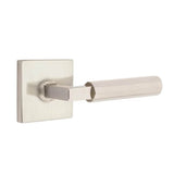 Emtek - Privacy, Square Rosette US15, L-Square Stem US15, Faceted Handle US15 LH - Satin Nickel