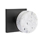 Emtek - Concealed Fastener, Select Privacy, Square Rosette US19, Conical Stem US19, Light Terrazzo Knob - Flat Black