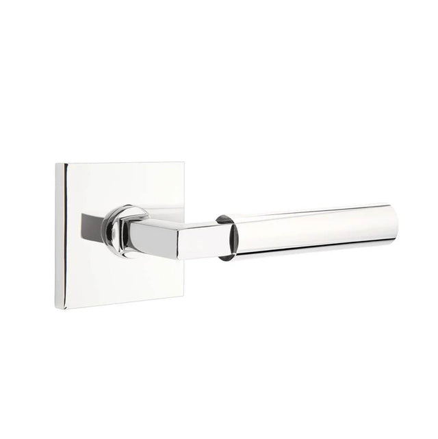 Emtek - Select Passage, Square Rosette US26, L-Square Stem US26, Smooth Handle US26 LH - Polished Chrome
