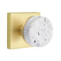 Emtek - Select Privacy, Square Rosette US4, Conical Stem US4, Light Terrazzo Knob - Satin Brass
