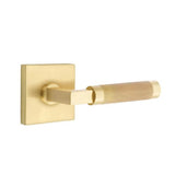 Emtek - Passage, Square Rosette US4, L-Square Stem US4, Knurled Handle US4 RH - Satin Brass