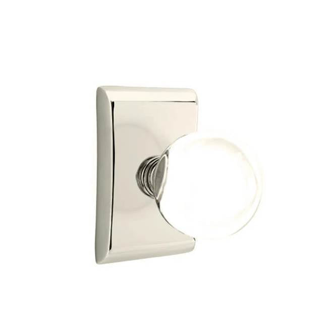 Emtek - Concealed, Passage, Neos Rosette, Bristol Crystal Knob, US14 - Polished Nickel