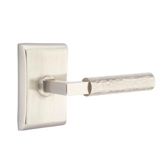 Emtek - Concealed Fastener, Passage, Neos Rosette US15, L-Square Stem US15, Hammered Handle US15 - Satin Nickel