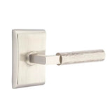 Emtek - Passage, Neos Rosette US15, L-Square Stem US15, Hammered Handle US15 LH - Satin Nickel