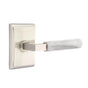 Emtek - Dummy, Neos Rosette US15, L-Square Stem US15, White Marble Handle - Satin Nickel