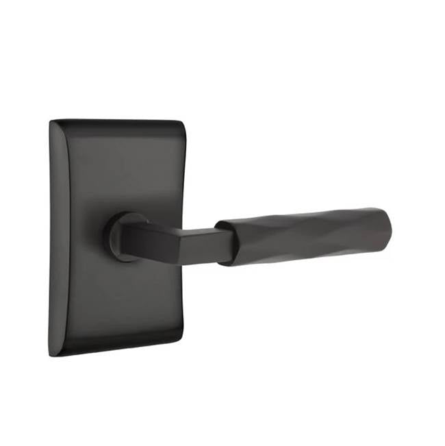 Emtek - Privacy, Neos Rosette US19, L-Square Stem US19, Tribeca Handle US19 RH - Flat Black