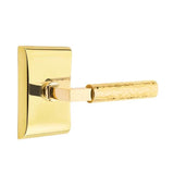 Emtek - Dummy, Neos Rosette US3NL, L-Square Stem US3NL, Hammered Handle US3NL - Unlacquered Brass