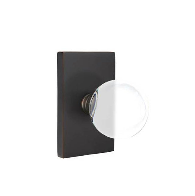 Emtek - Concealed, Privacy, Modern Rectangular Rosette, Bristol Knob, US10B - Oil Rubbed Bronze