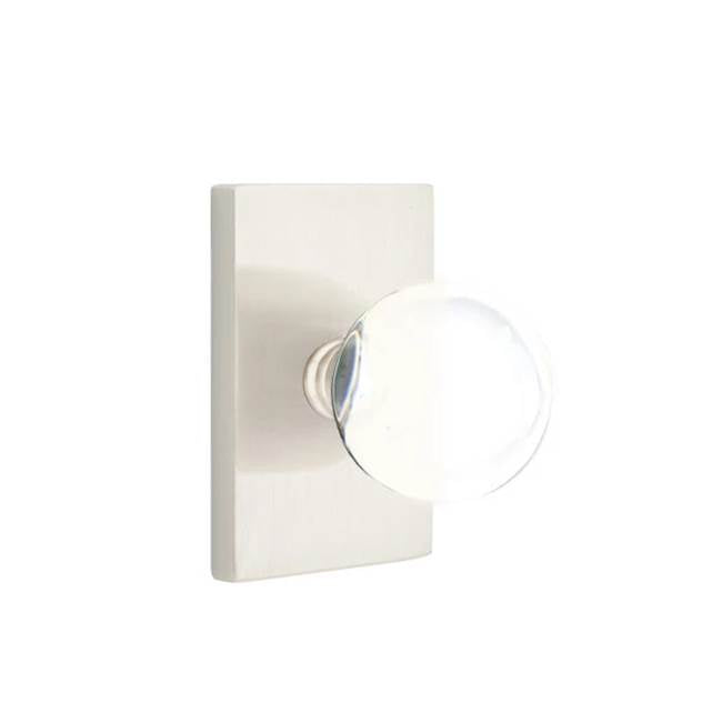 Emtek - Dummy, Modern Rectangular Rosette, Bristol Crystal Knob, US15 - Satin Nickel
