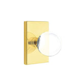 Emtek - Privacy, Modern Rectangular Rosette, Bristol Crystal Knob, US3NL - Unlacquered Brass