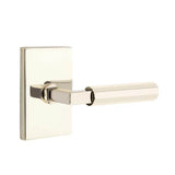 Emtek - Passage, Modern Rectangular Rosette US14, L-Square Stem US14, Faceted Handle US14 LH - Polished Nickel
